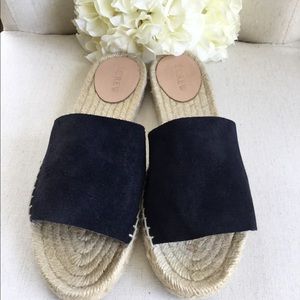 J. Crew Suede Espadrille Slide Sandals